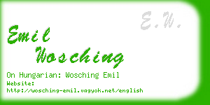 emil wosching business card